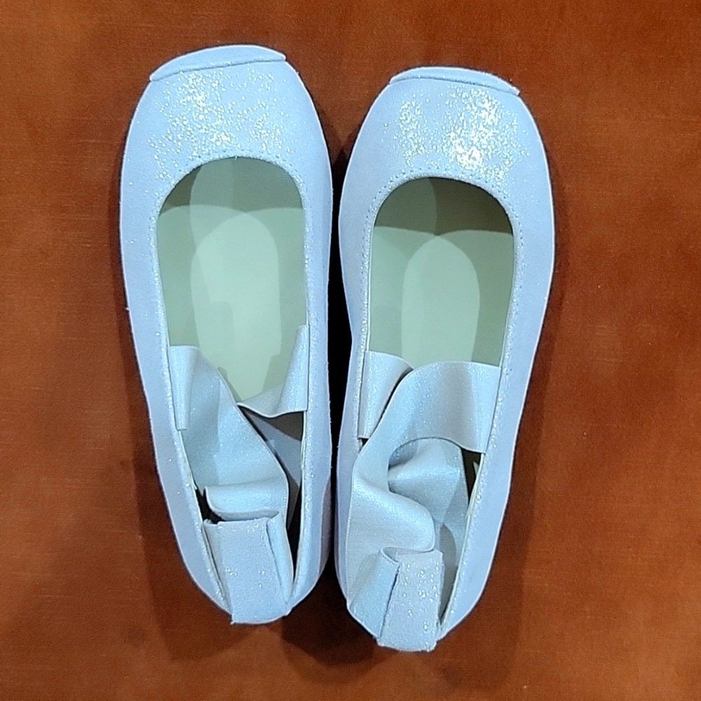 Brand new Never worn Janie and Jack Pink Glitter Rainbow Ballet Slippers- SIZE 9